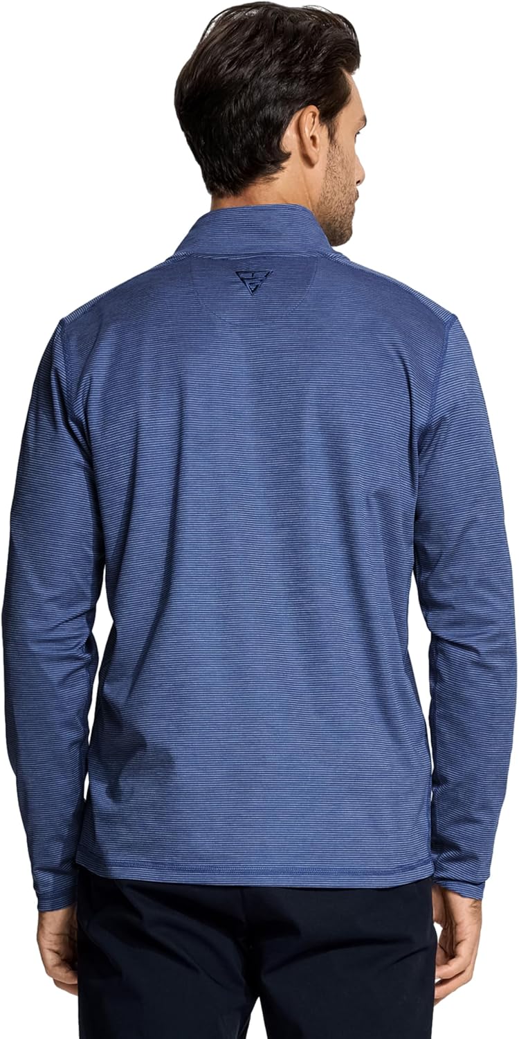 Quarter Zip Pullover Men Performance Dry Fit Stripe Mock Neck Midlayer Golf 1/4 Zip Pullover Mens Sweatshirt - Image 4