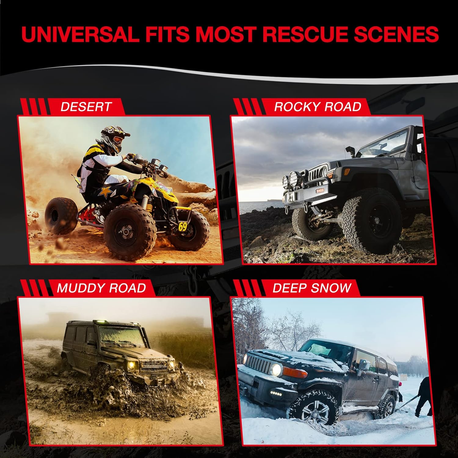 1/4" Synthetic Winch Rope Kit, 1/4 In x 50 Ft 10,000LBs Strength ATV Winch Rope Line with Steel Hook, Fairlead, Rubber Stopper, Protecting Sleeve and Thimble, Suitable for ATV, SUV, Vehicle (Black) - Image 6