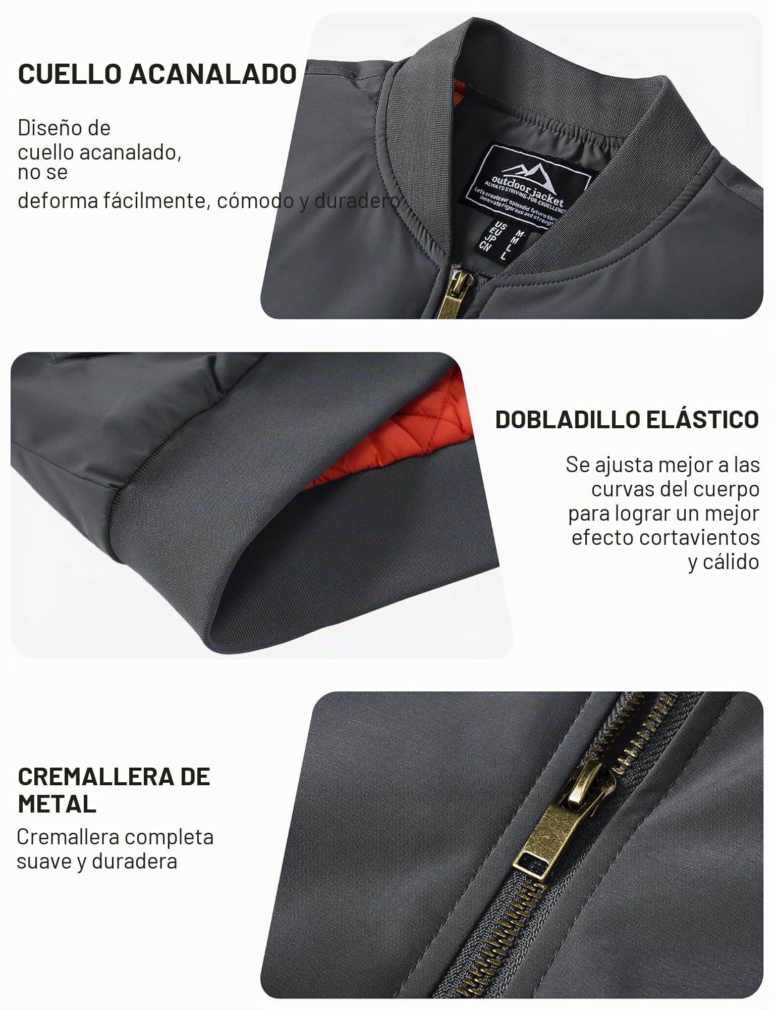 TACVASEN Chaqueta Abrigada Chaqueta de Invierno para Hombre Chaqueta Bomber de Carga Abrigo a Prueba de Viento Chaquetas Urbanas