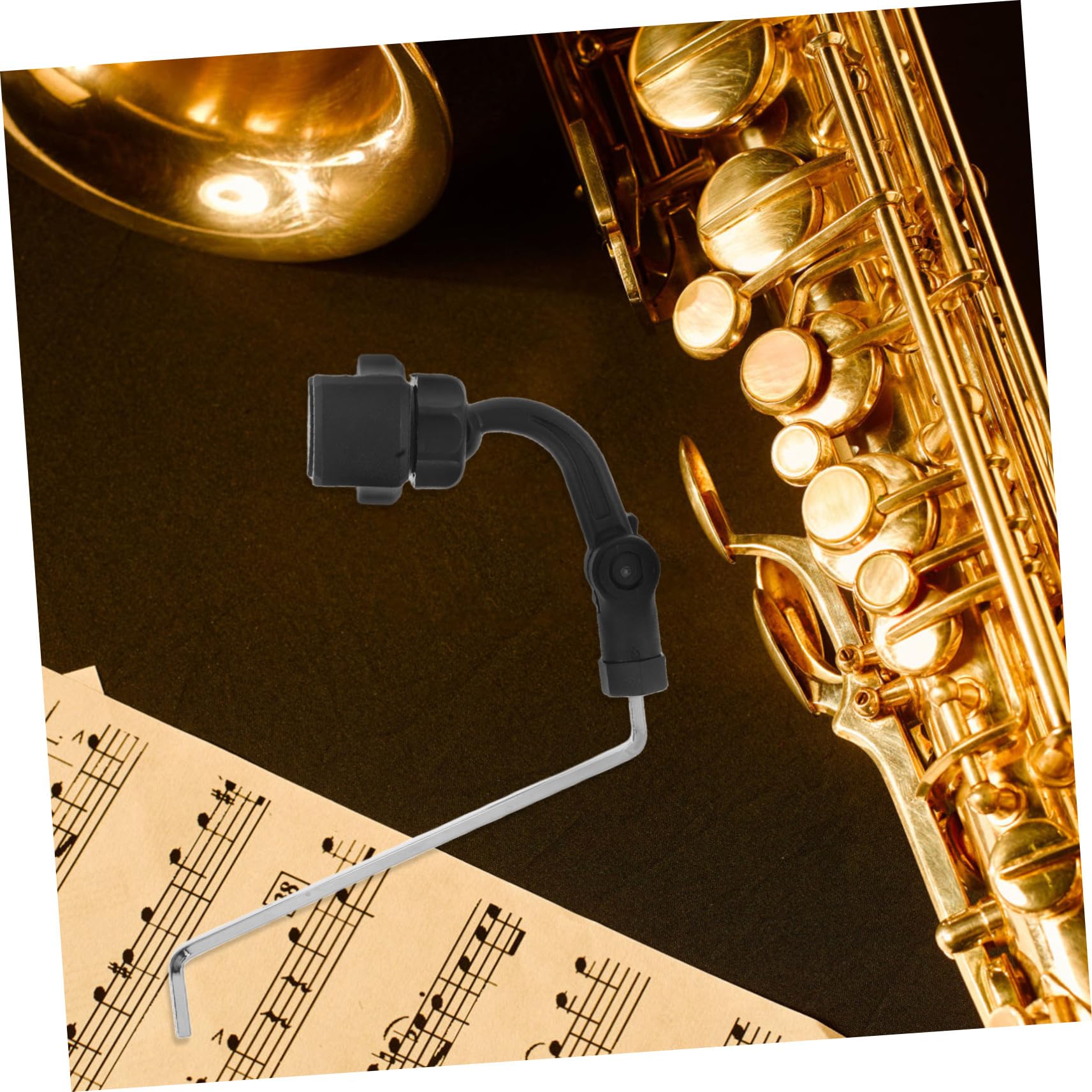 Support Téléphone Pour Saxophone - Pliant Noir - Portabilité Pour Musicien - Angle Réglable