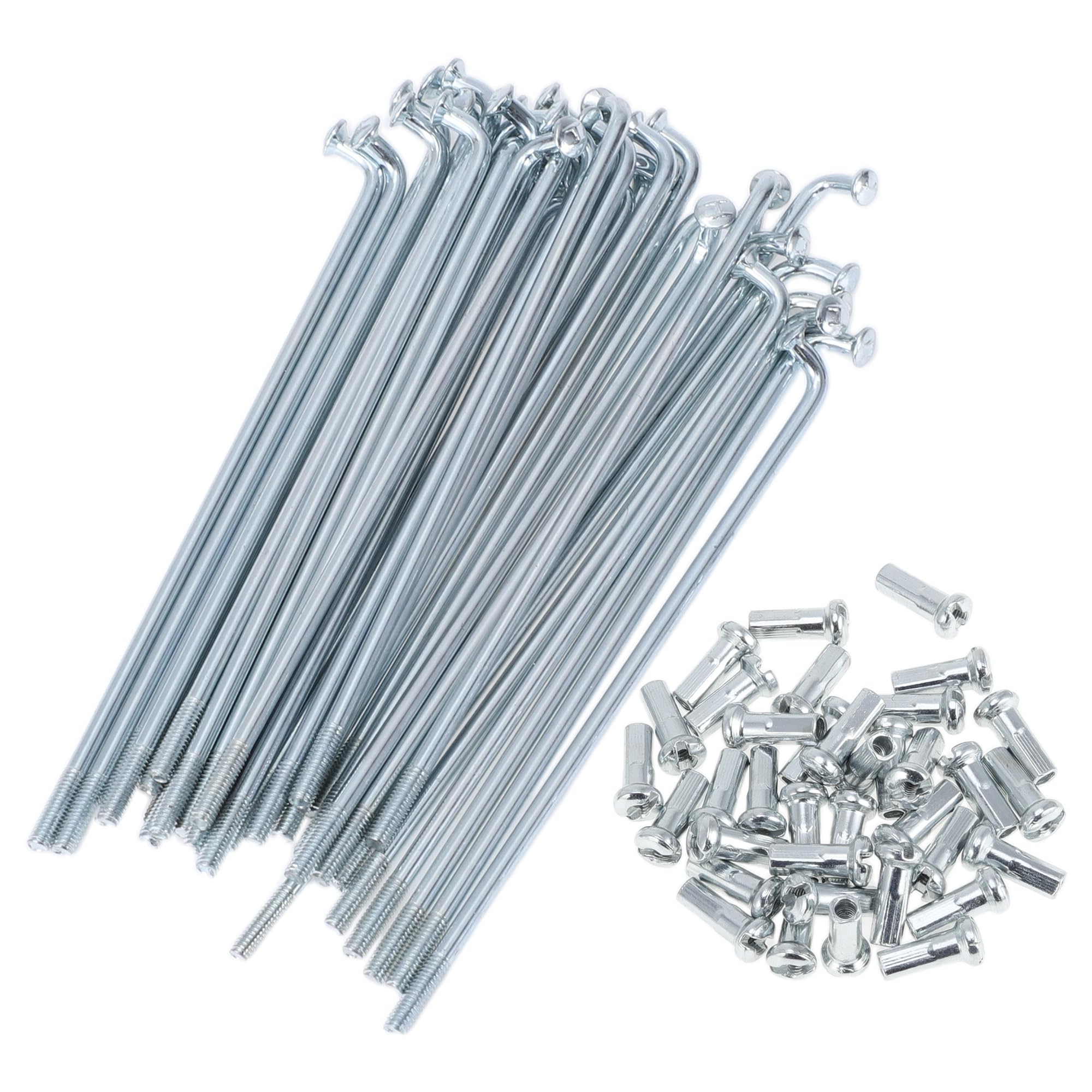 A ABSOPRO 36 Set 13G Bicycle Spokes 83mm Bike Wheel Spokes Galvanized Carbon Steel Silver Tone