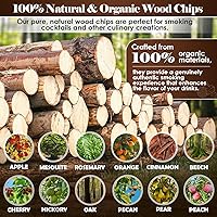 Vista 7 de Virutas de madera natural para ahumador de cóctel, virutas de madera de 12 sabores incluyendo manzana, cereza, roble, mezquite, nuez, pera
