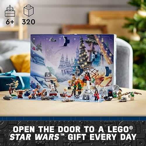 Miniatura 2 de LEGO Star Wars Calendario de Adviento 2023 75366 Idea de regalo de cuenta regresiva de Navidad con 9 personajes de Star Wars y 15 mini juguetes de