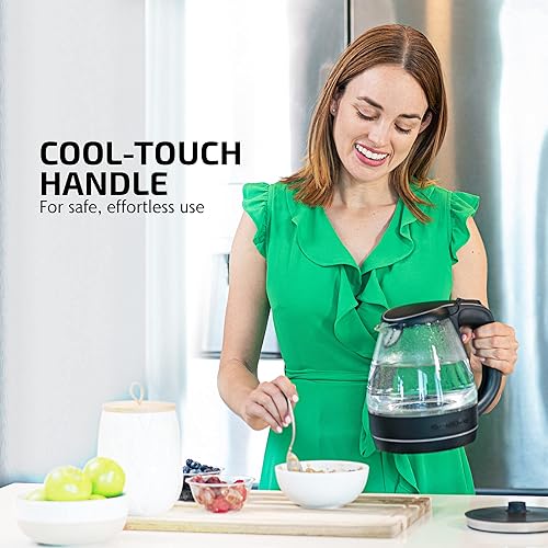 Miniatura 7 de Ovente Tetera de 15 litros libre de BPA cristal inalámbrica eléctrica