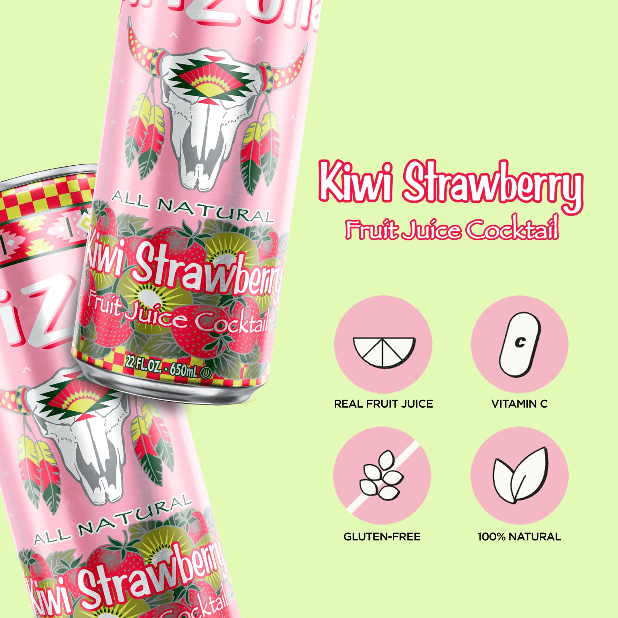 Amazon.com : AriZona Kiwi Strawberry | Fruit Juice Cocktail | 22