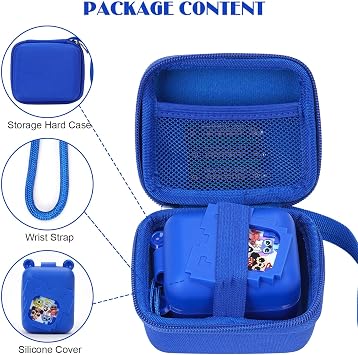 MGZNMTY Carrying Case and Silicone Case for Bitzee Disney Interactive Toy Digital Pet and Protective Skin Cover for New Bitsy Electronic Virtual Pet (Dsn Blue)
