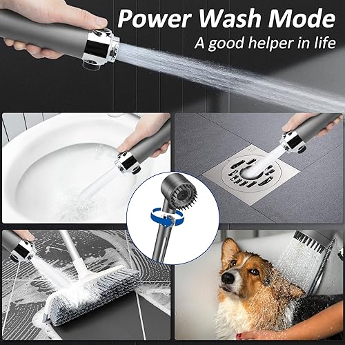 Miniatura 5 de Luxsego Cabezales de ducha de alta presión con masajeador del cuero cabelludo cepillo de champú para el cuidado de la piel y el cabello, cabezal de