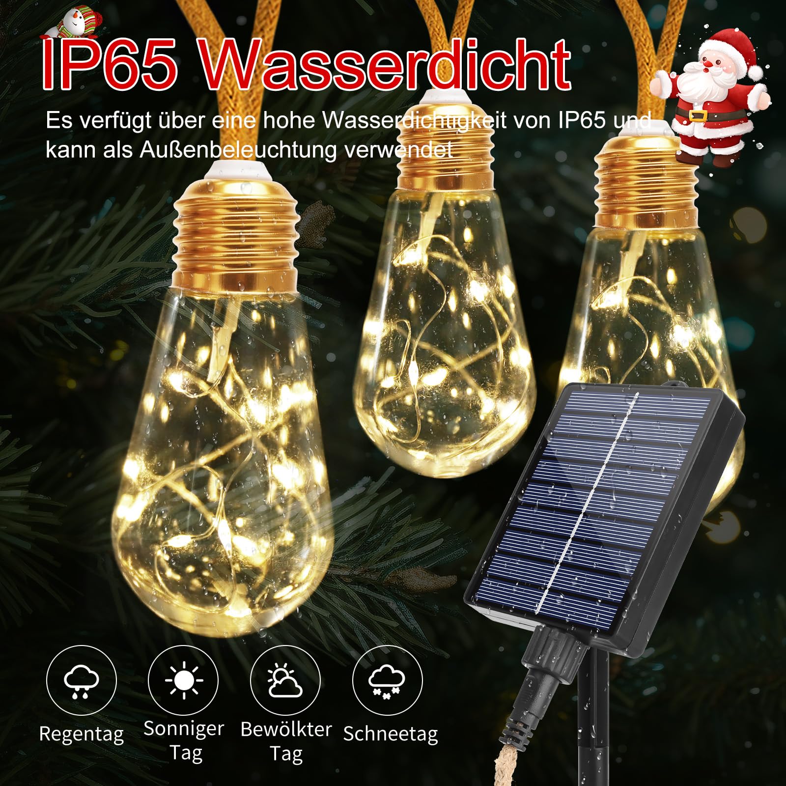 AUOPLUS Lichtsnoer op zonne-energie, voor buiten, 30 m, 300 leds, koperdraad, lichtketting op zonne-energie voor buiten, met 13 modi, afstandsbediening en timer, IP65 waterdicht, lichtketting op AUOPLUS Lichtsnoer op zonne-energie, voor buiten, 30 m, 300 leds, koperdraad, lichtketting op zonne-energie voor buiten, met 13 modi, afstandsbediening en timer, IP65 waterdicht, lichtketting op