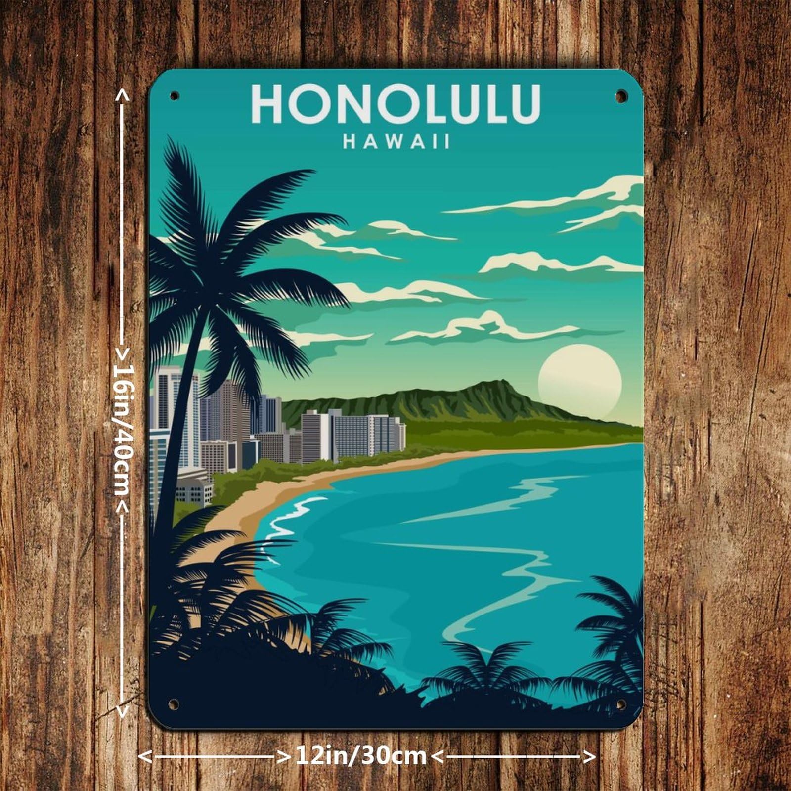 Retro Blechschild Wailea Hawaii 30x40cm - Metall Wanddekoration Für Bar, Café & Zuhause