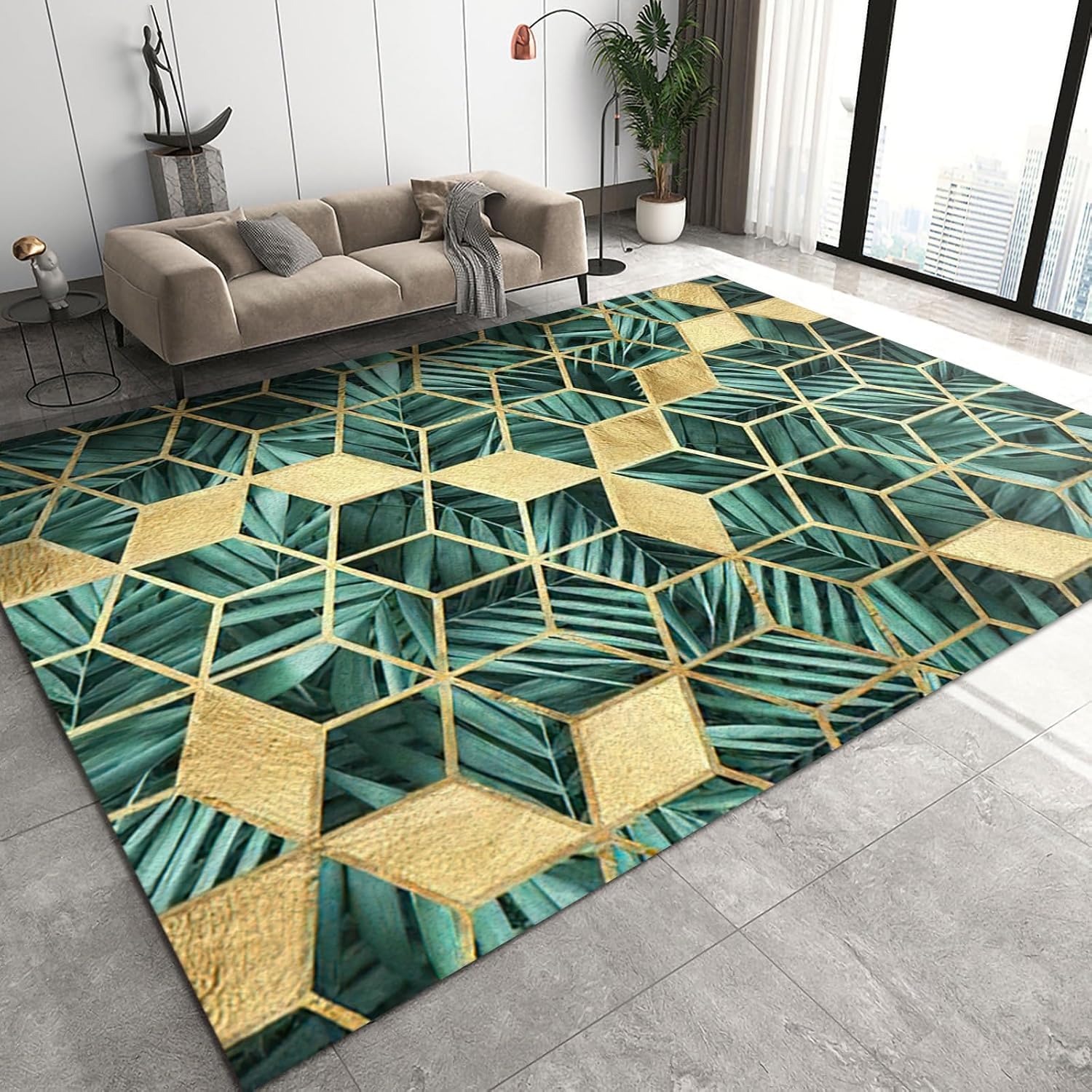 Tapis de cuisine et couloir anti-froid, flanelle douce à motif 3D abstrait