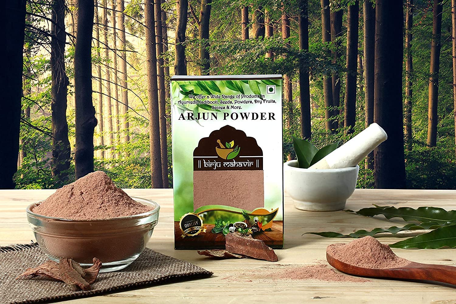 BIRJU MAHAVIR Bmkb Terminalia Arjuna Arjun Chaal Poudre naturelle, 200 g