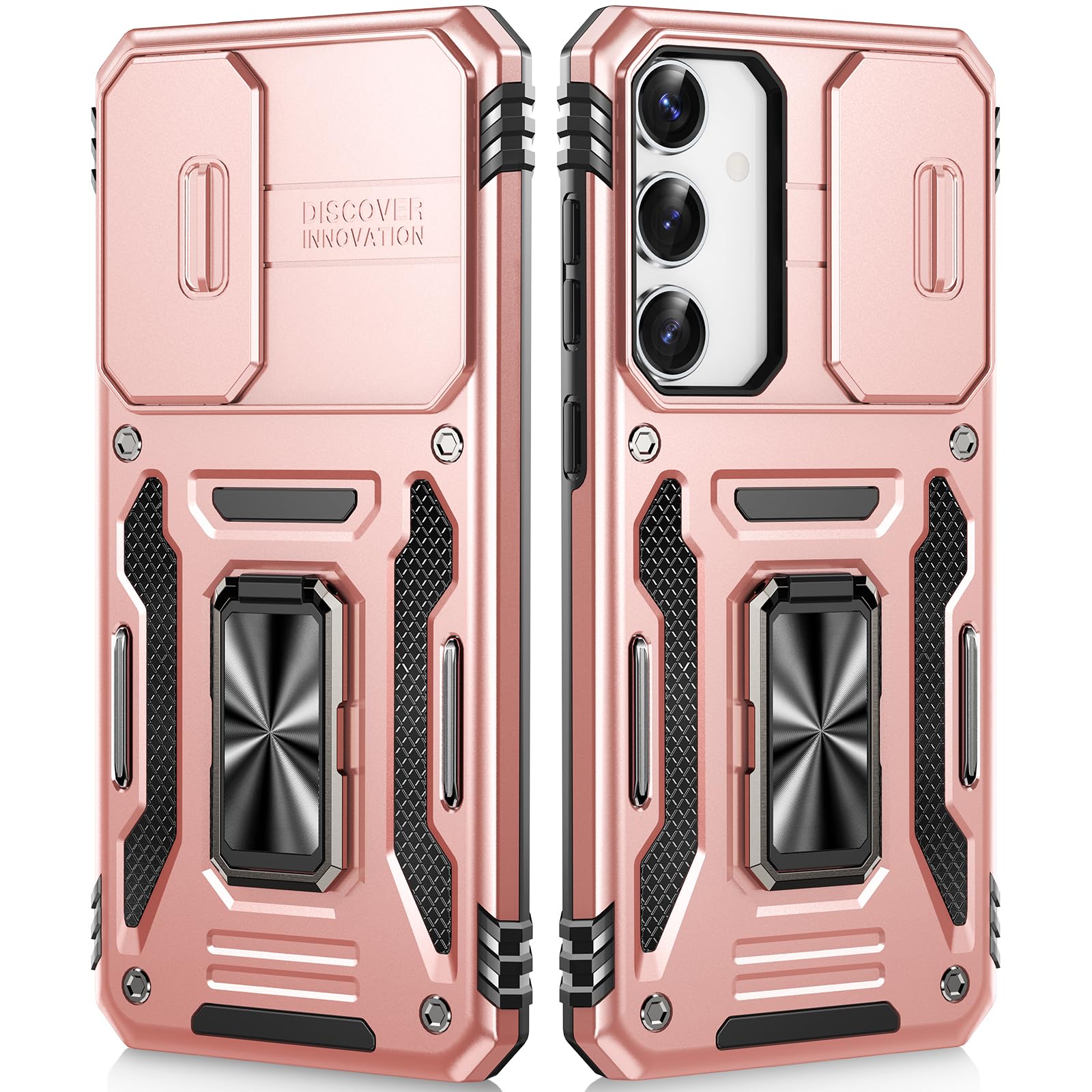 Case for Galaxy S23 FE with 360° Spin Stand [Magnetic Ring Stand] [Sliding Camera Cover] Military Grade Lens Protection Case for Samsung S23 FE 6.4",