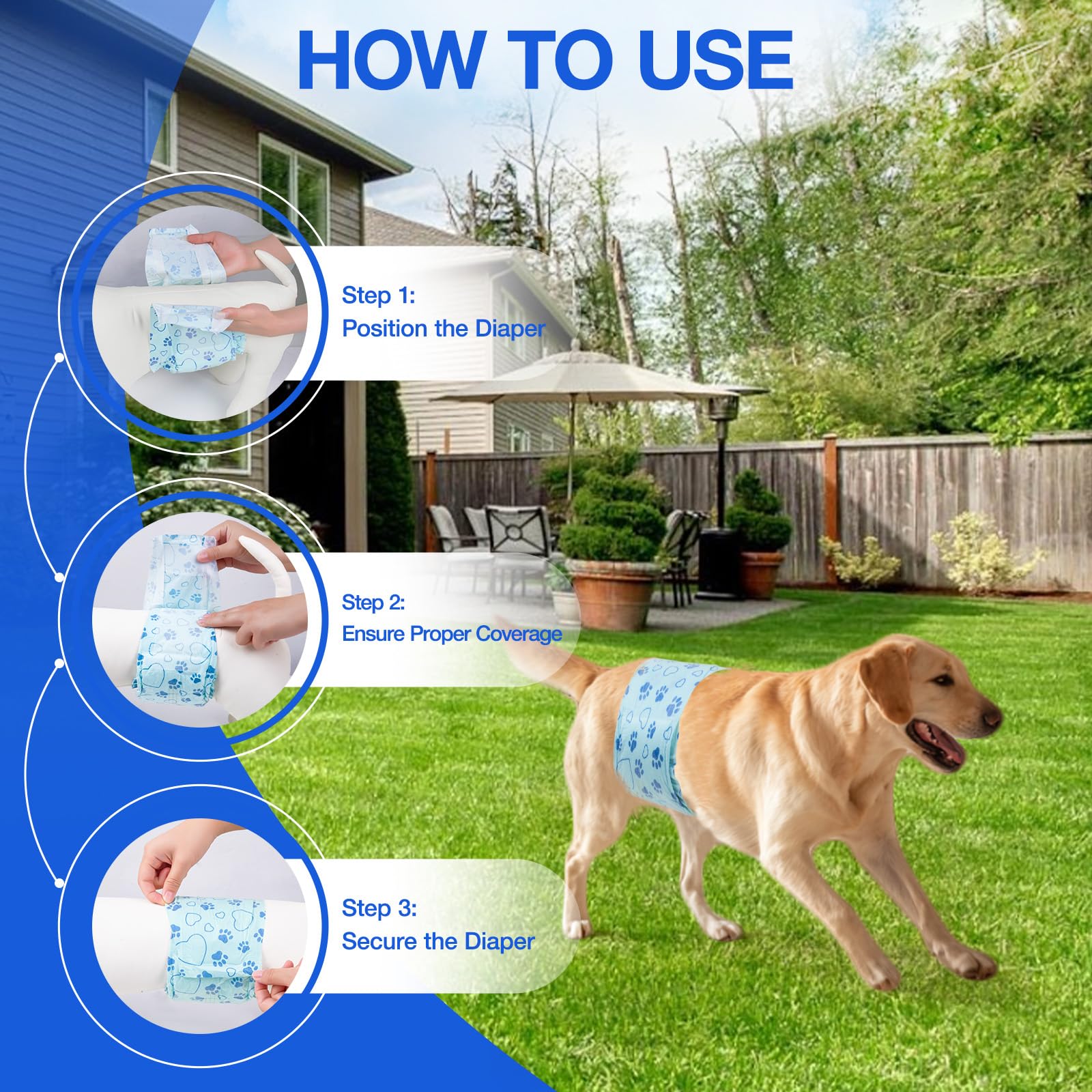 Flying Paws Pannolini per Cani, S-26 Pezzi Assorbenti con Indicatore di Umido, Protezione Antifughe, Ideale per Incontinenza, Viaggi e Addestramento