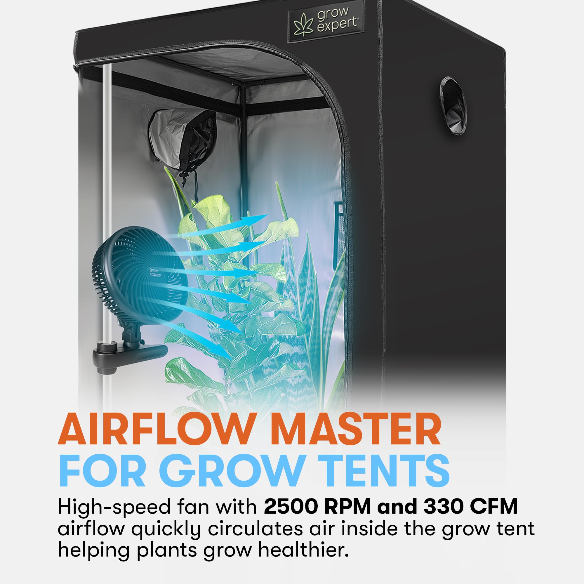 Ventilateur oscillant pour tentes de culture - 10 vitesses, clip silencieux moteur EC | Ventilateur de recirculation optimale pour croissance des plantes - Idéal