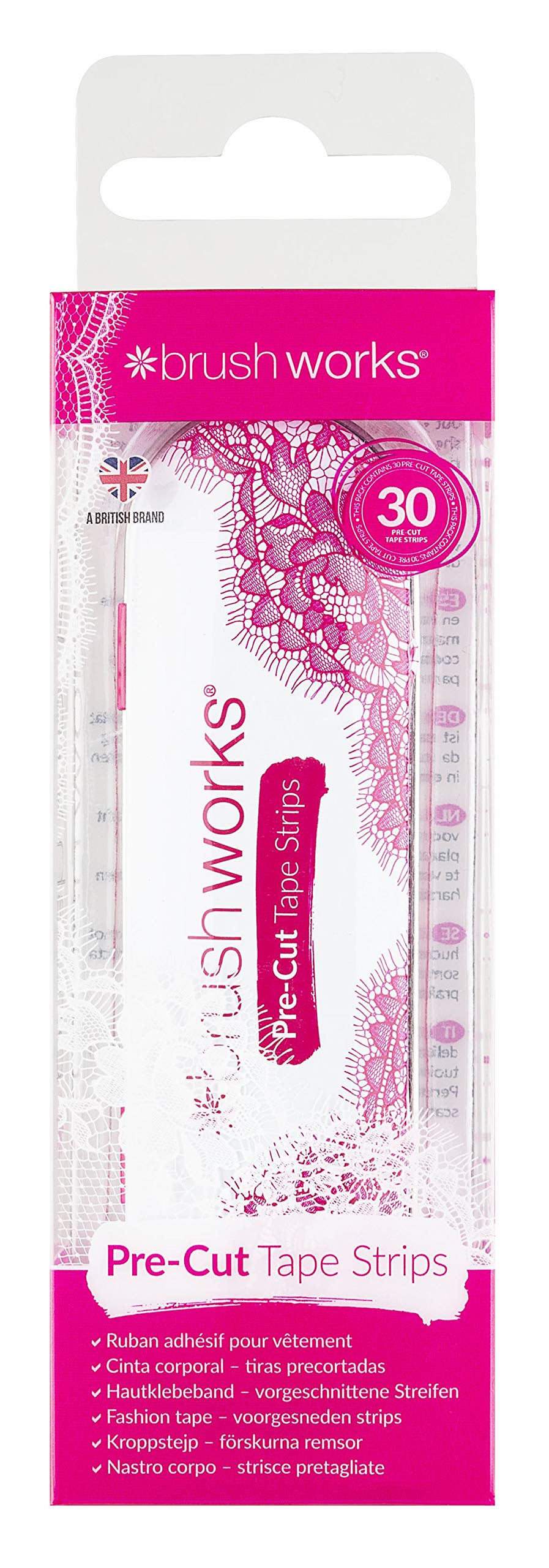 Brushworks Pre Cut Tape Strips in a Tin - 30 Sheets