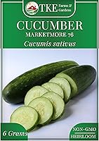 TKE Farms Marketmore 76 Cucumber Seeds - 200+ Non-GMO Heirloom, Crisp Sweet Cucumbers, Long Harvest, Easy to Grow with Instructions