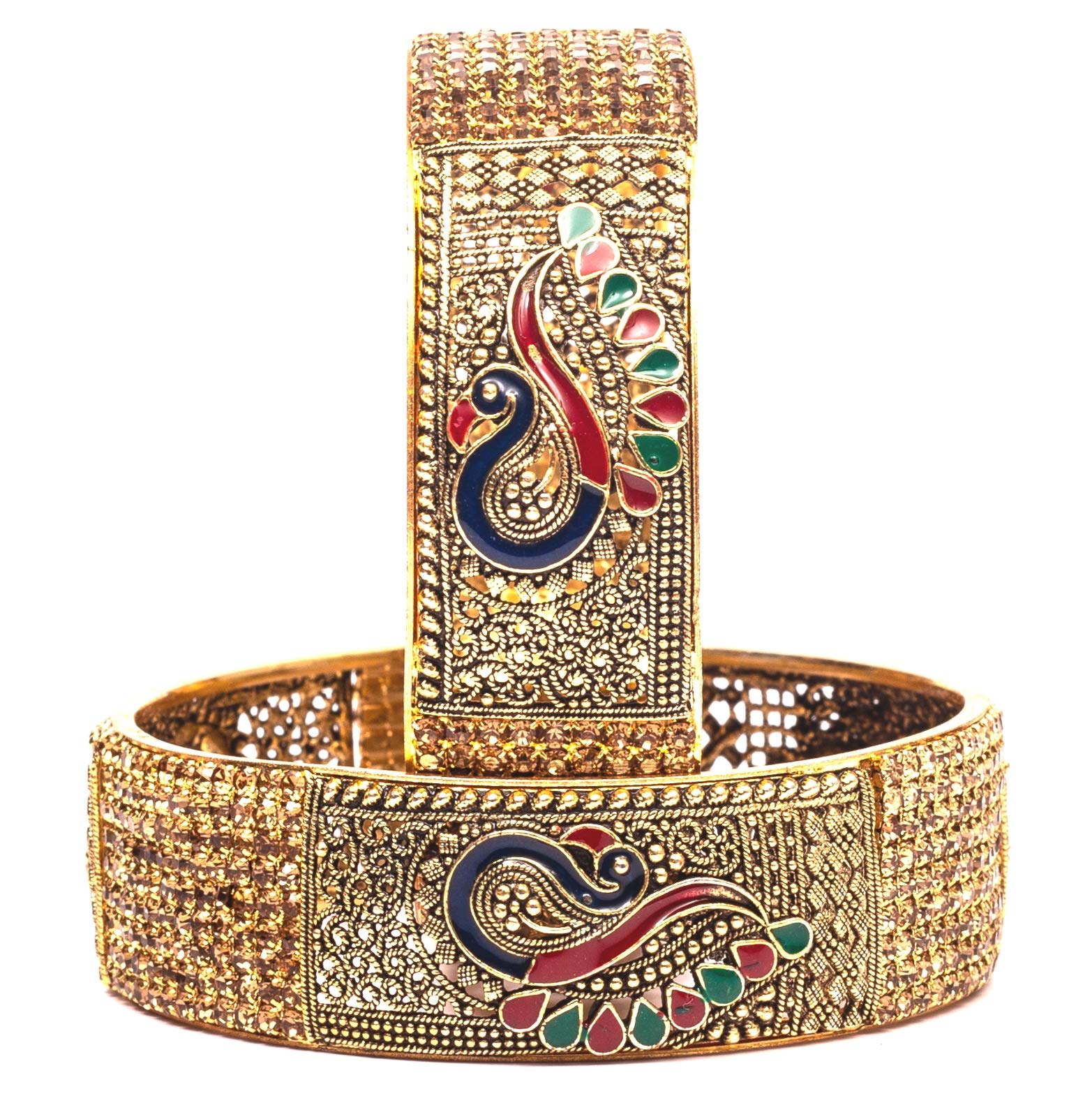 See full amazon price history chart for Swara Creations Traditional Brass bangles in Golden Polish with Peacock Meenakari design and zircon work for women and girls(set of 2) Swara Creations Traditional Brass bangles in Golden Polish with Peacock Meenakari design and zircon work for women and girls(set of 2) (B07VDFF145) Amazon Price History, Amazon Price Tracker
