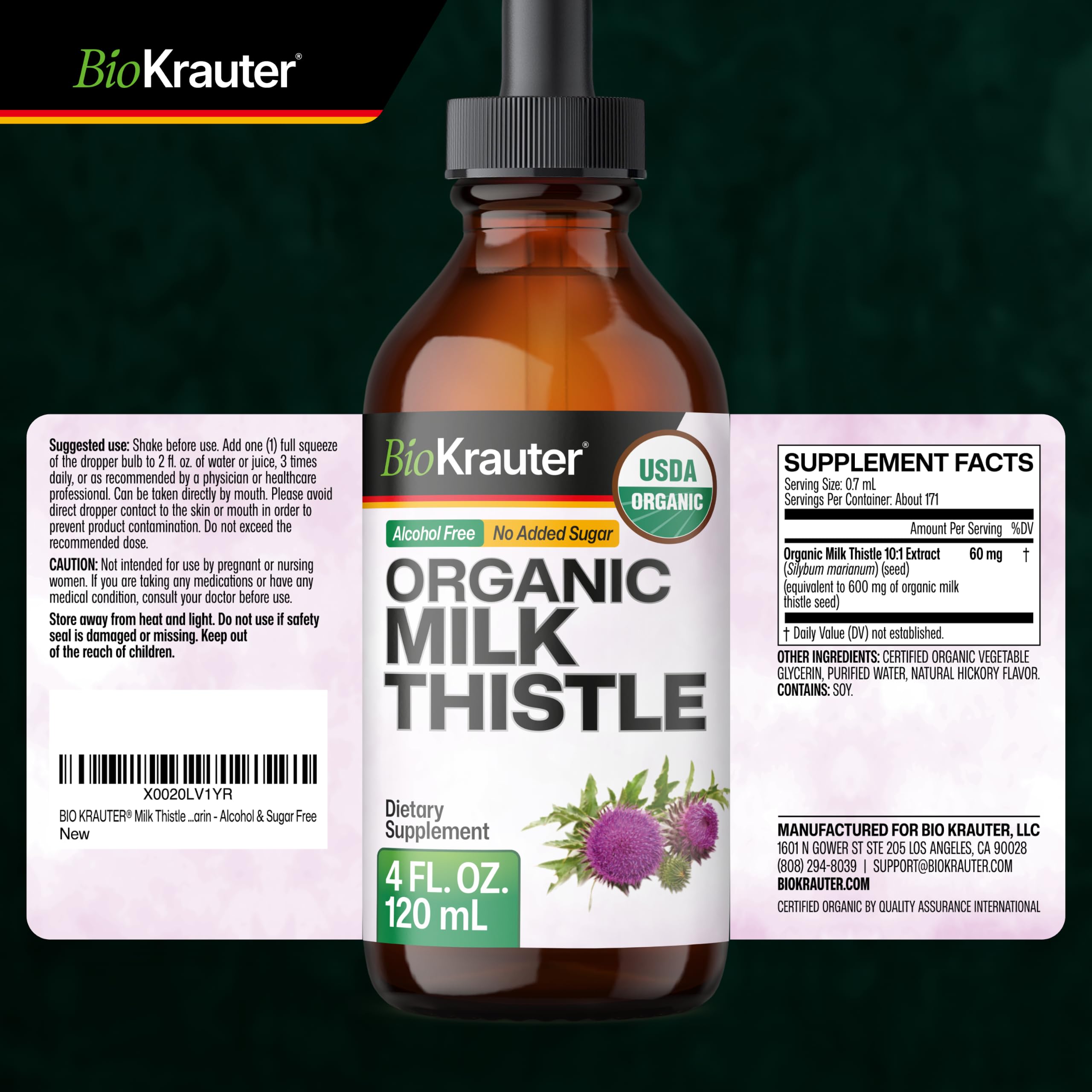 USDA Organic Milk Thistle Extract for Liver Support & Antioxidant - 4 Fl.Oz — Amazon image 9