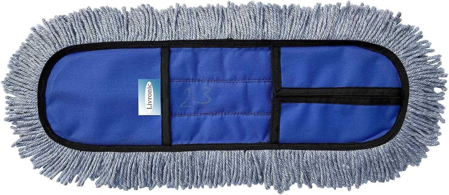 Livronic® 18 Inch Mop Refill Pad | Microfiber Cotton & Woolen Blend Wet and Dry Floor Cleaning Mop Pad | Reusable Washable Replacement Pad | Dust Mop Refill for Home, Office, Hotel & Commercial Floors