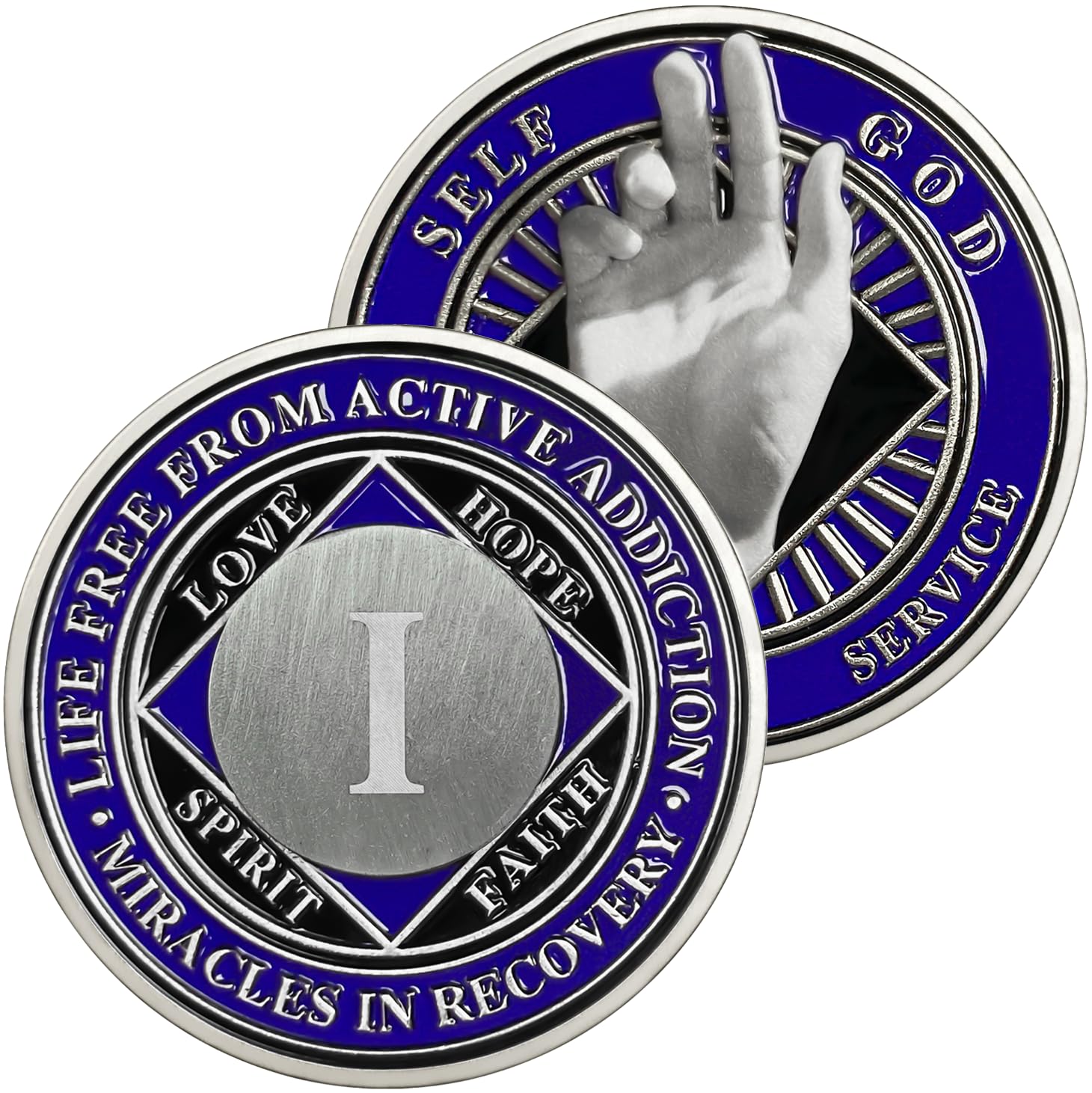 1 Year NA Medallions | Narcotics Anonymous Recovery Coins | NA Sobriety Gifts for Men & Women | Celebratory Clean Time Coin for 1-Year Anniversary |