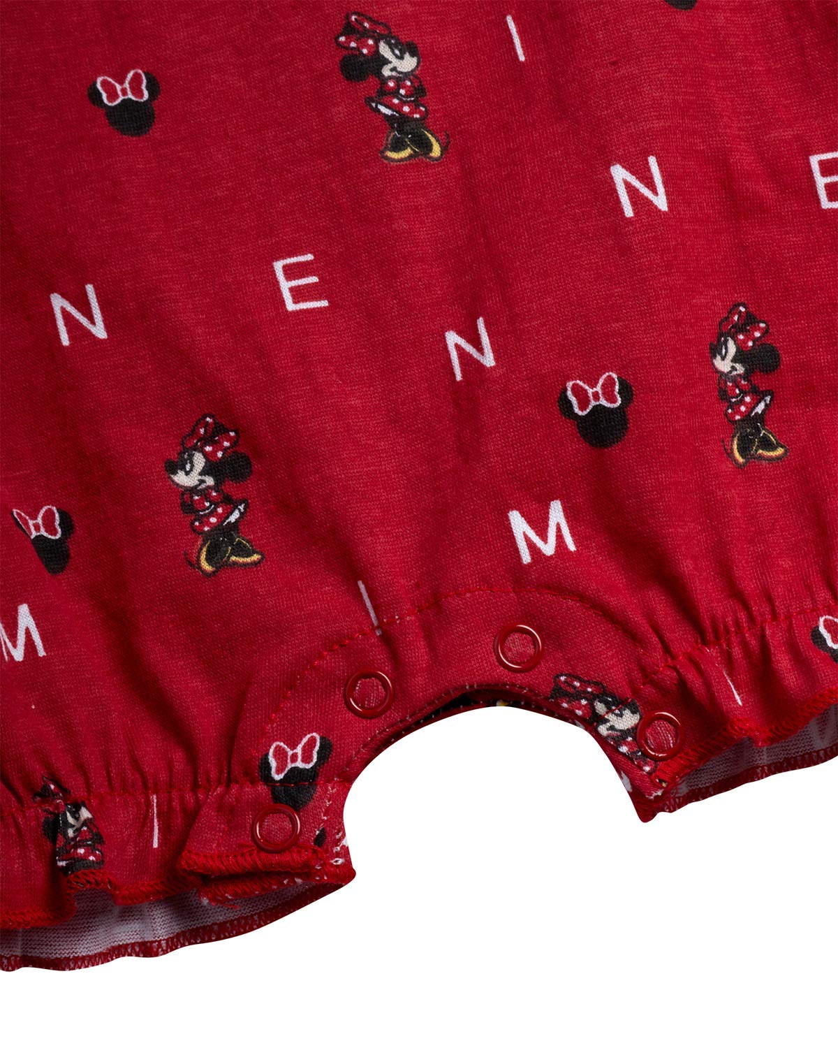 Disney Baby Girls Romper 2 Pack: Minnie Mouse Ruffle Sleeve Romper (Newborn/Infant), Size 0-3 Months, Red/Black/White Polka-Dot Minnie
