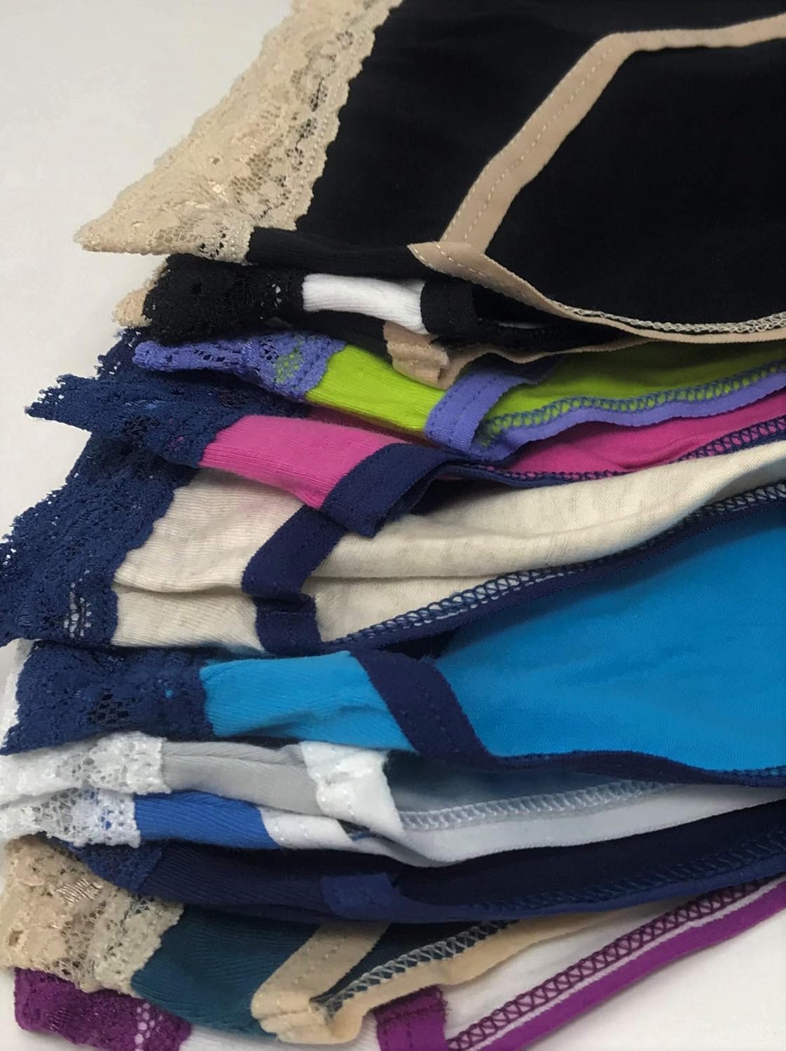 Sexy Basics Womens 12 Pack Hi Cut Lace Panties Cotton-Spandex Lace Underwear/Ultra-Soft Cotton Stretch Lace Trim Briefs - Image 8