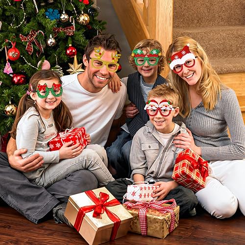 Miniatura 6 de 15 marcos de gafas de Navidad, marcos de anteojos de fiesta de vacaciones, decoración de Navidad, accesorios de fotos de Navidad, suministros de