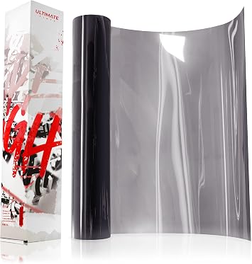 VViViD+ Ultimate Tints Super Light Smoke Headlight Taillight Tint Vinyl Wrap 12 Inch x 7ft