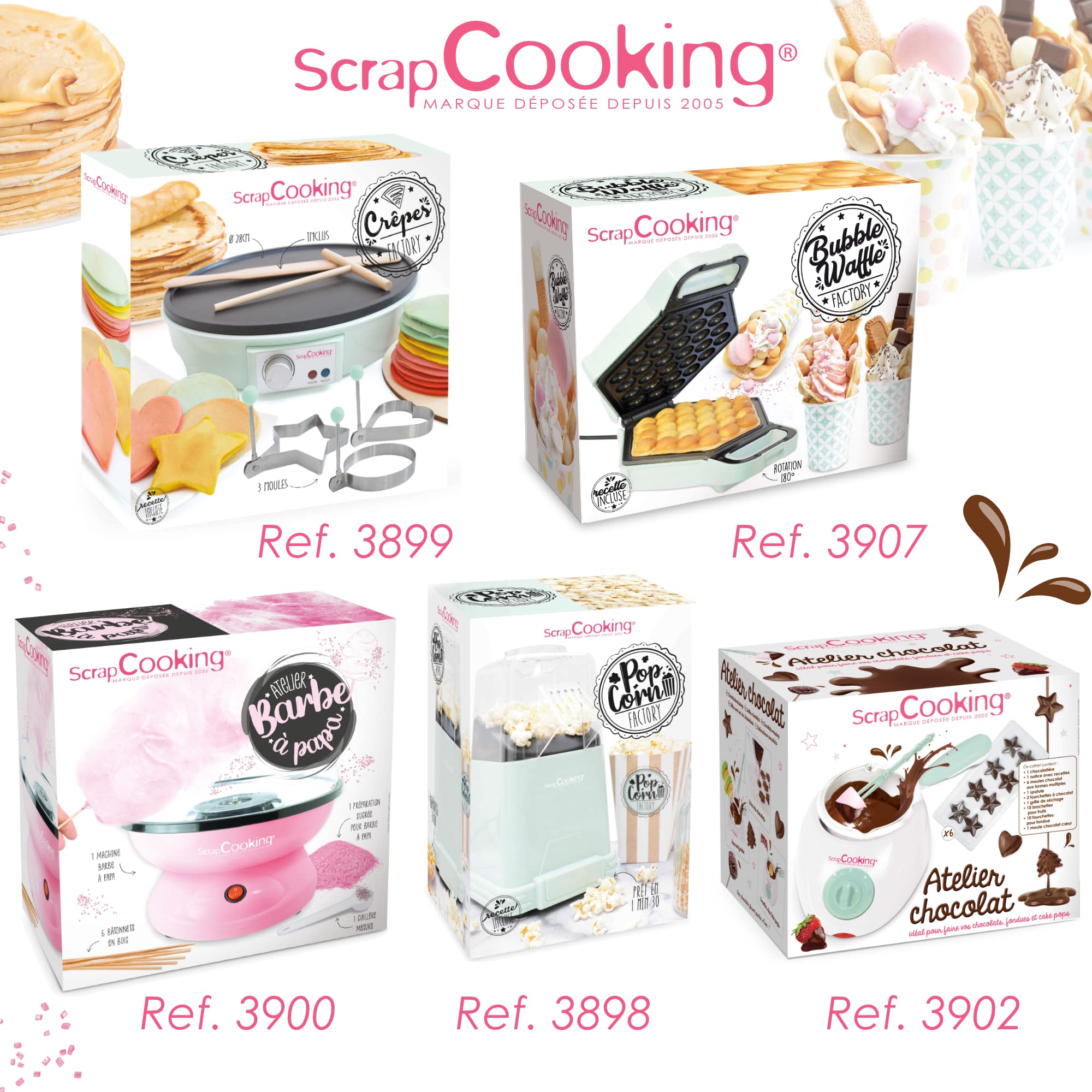 ScrapCooking - Churros Factory - Machine à Churros Maison - Avec Plaque Chauffante Anti-Adhérente, Rotation 180° - Appareil Idée Cadeau Pâtisserie Cuisine - Recette incluse - Vert - 3888