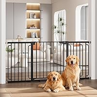 Vista 23 de Cumbor Puerta para bebés de 29.7-54.2" de ancho para escaleras, Ganadora de los Premios Mom's Choice Awards - Puerta para perros con cierre
