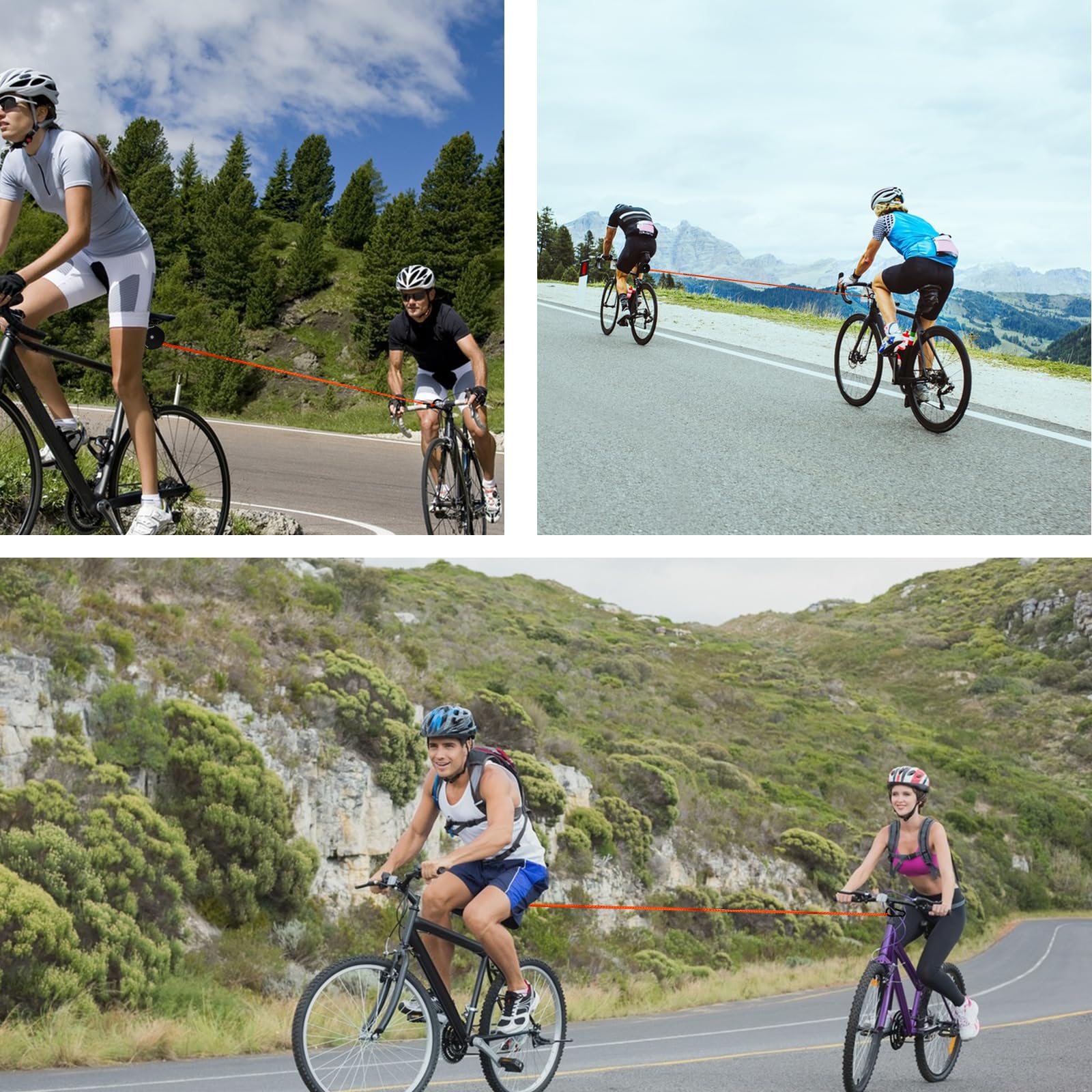 Update - Cuerda de remolque para bicicleta para niños, 2,5 m, retráctil, para padres y niños, sistema de tracción, capacidad de carga de 550 libras, correa elástica para bicicleta de montaña y