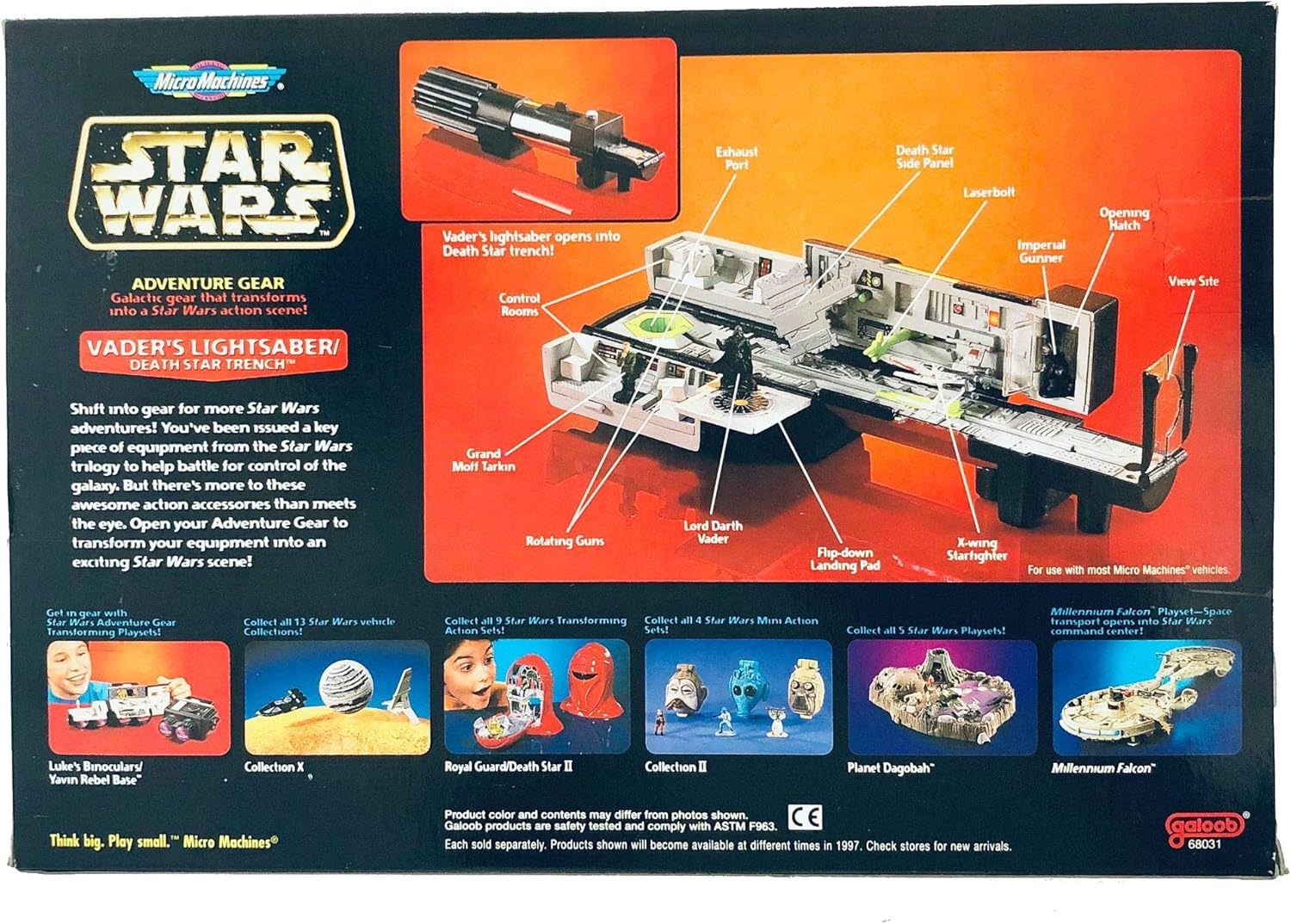 Star Wars Mirco Machines Darth Vader's Lightsaber/death Star Trench By Galoob