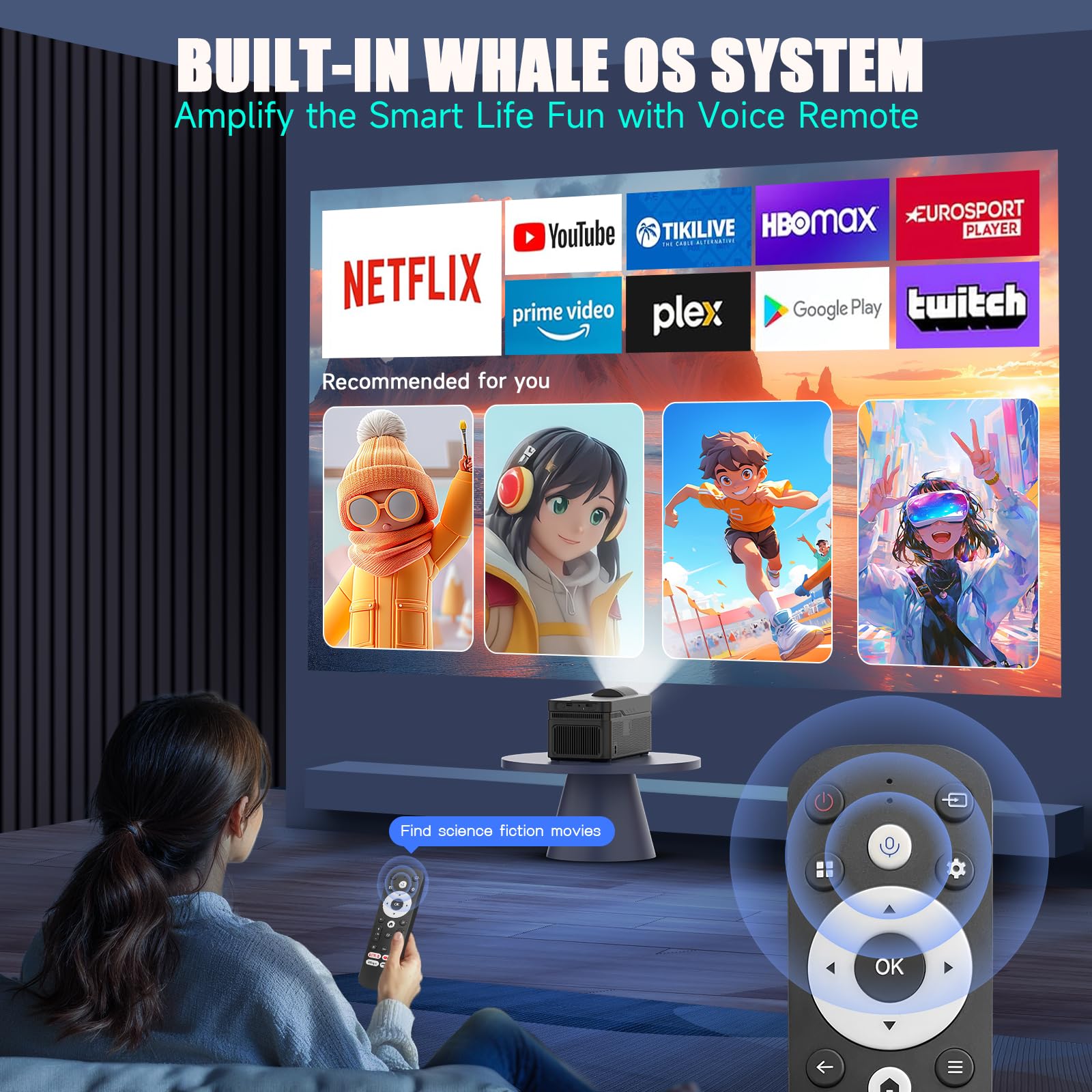 HY450-projector Met Ultrakorte Projectieafstand Auto Offset 1080P 8K Elektronische Focus 900 ANSI Luchtmuis Stemassistent