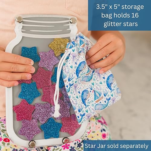 Miniatura 4 de Estrellas acrílicas para tarro de estrellas (vida marina (estrellas de purpurina azul, rosa y púrpura))