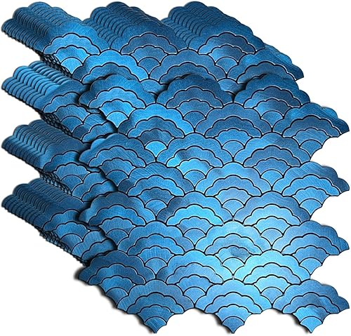 XUANINY Azulejos metálicos para salpicaduras de 11 hojas, autoadhesivo, mosaico de aluminio en forma de nube, adhesivo de pared 3D para cocina,
