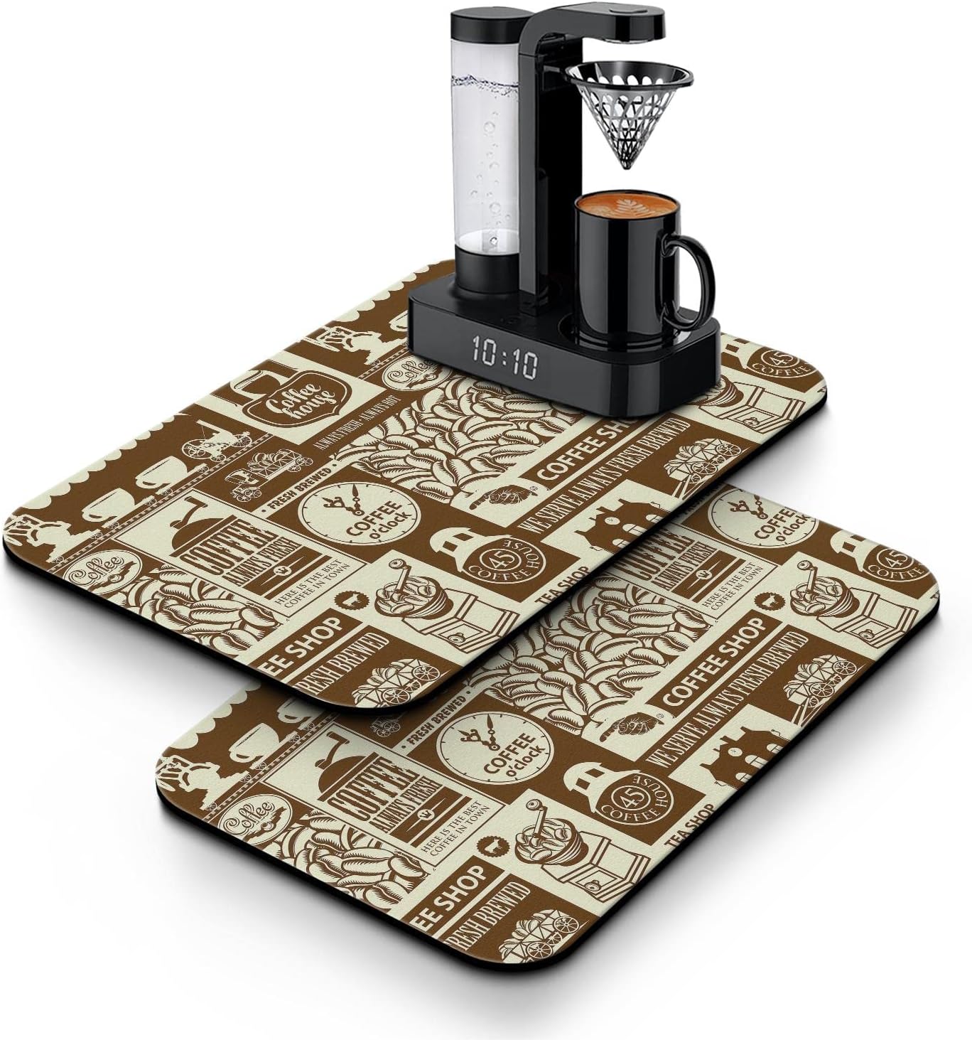 Sianseir 2 Pieces Waterproof Coffee Bar Mat Coffee Dish