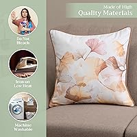 Vista 3 de Maison d' Hermine Fundas de almohada decorativas de 20 x 20 pulgadas, cuadradas, 100 % algodón, fundas de almohada decorativas con cremallera