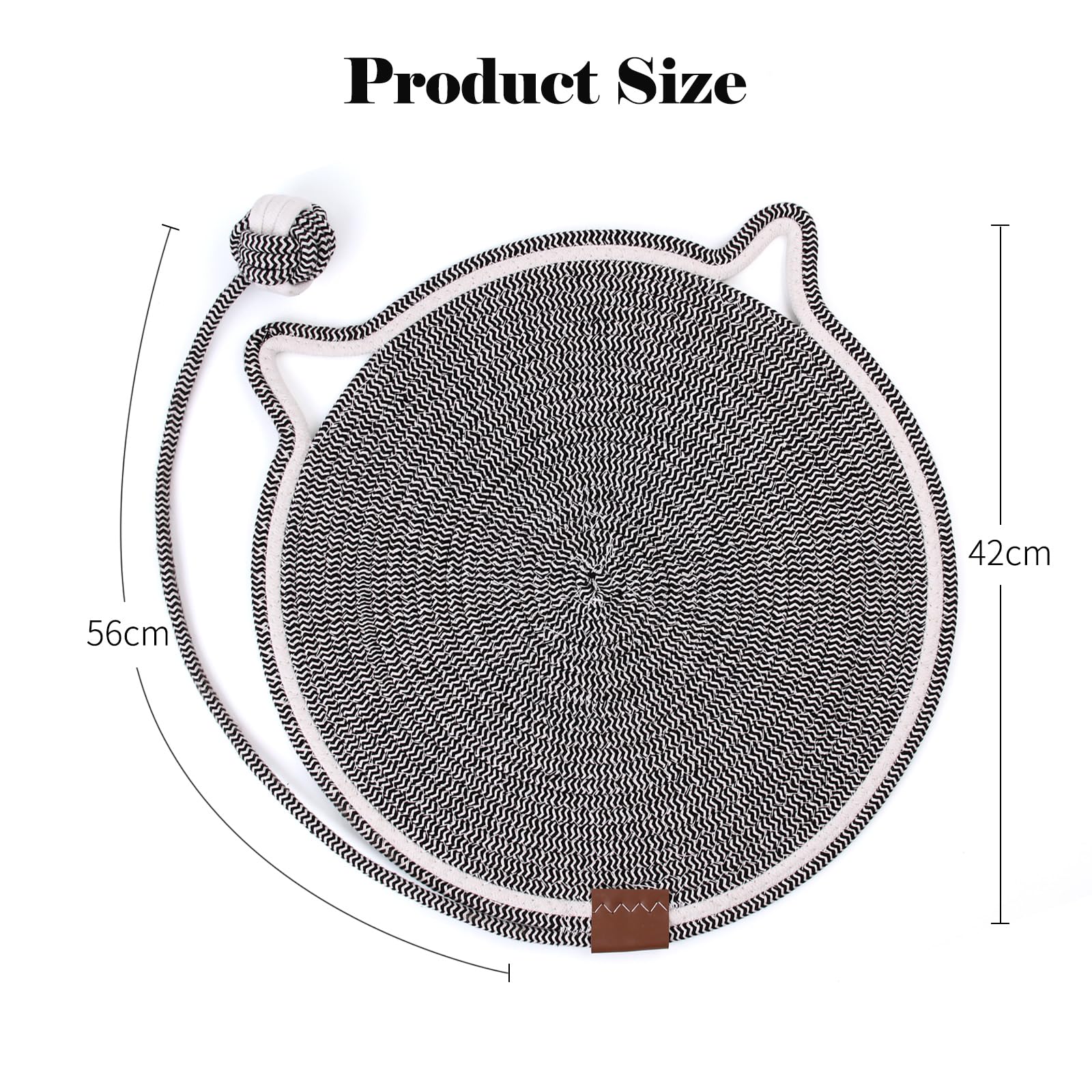 Tapis Griffoir Chat,2 Pièces Grattoir Chat Gris Griffoir pour Chat avec Jouet de Balle, Planche à Gratter 42 cm Corde de Coton Tapis Protège Les Meubles et Les Canapés Chat Accessoire