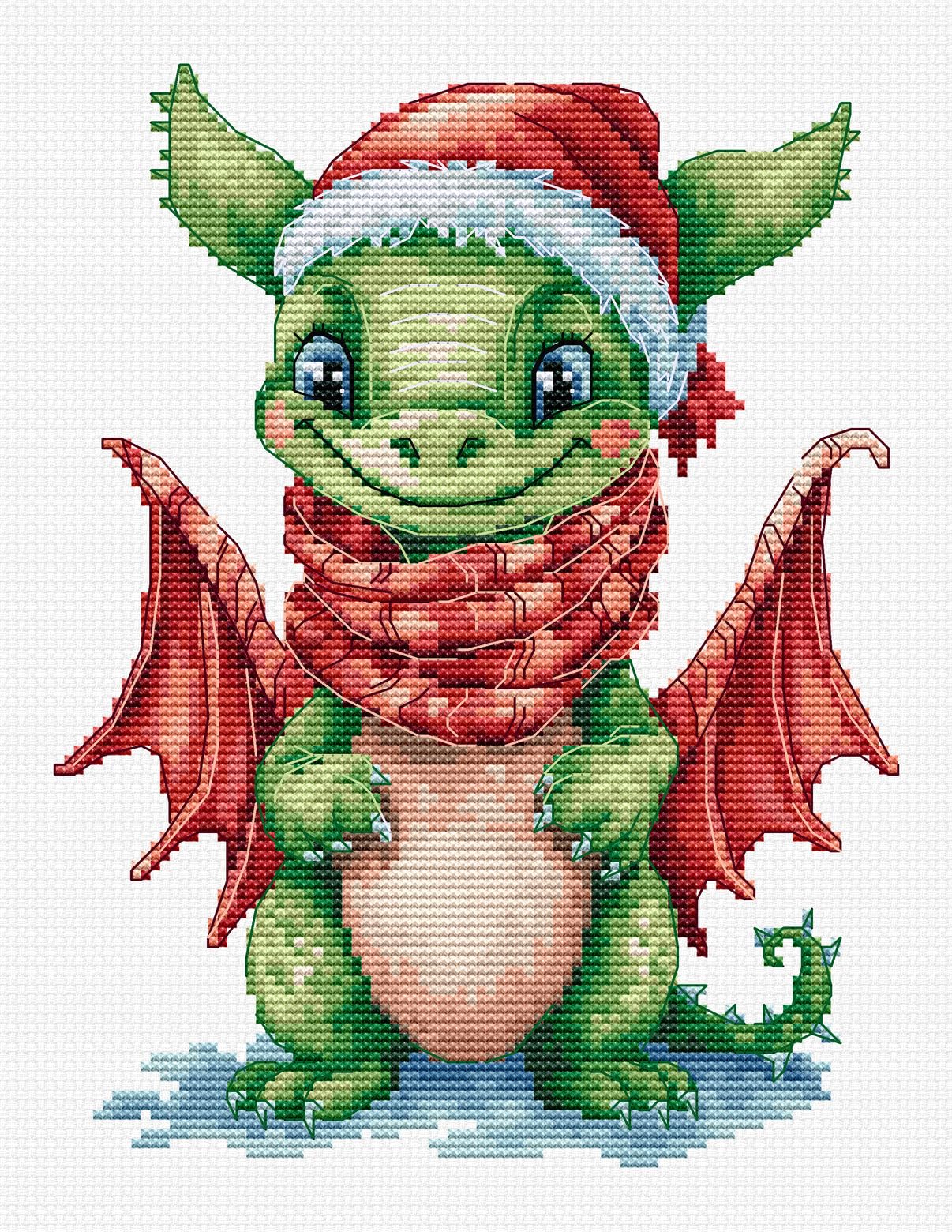 Luca-S Cross Stitch Kit The Happy Dragon, B1406, Counted Cross Stitch Kit for Adults, Needlecraft and Embroidery Kit