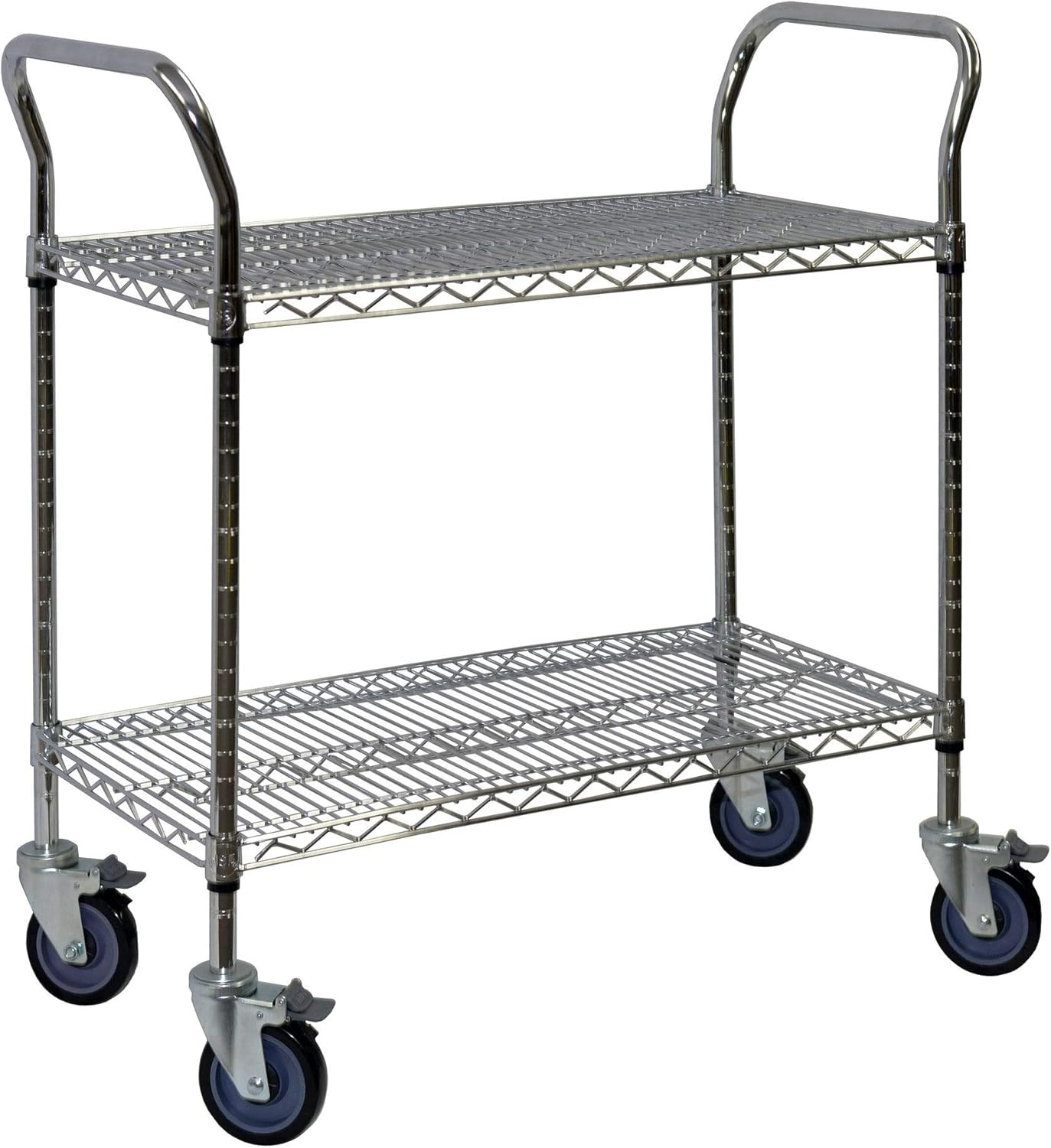 MISC Chrome Wire Shelving Cart 18 X 36 2 Shelves Silver