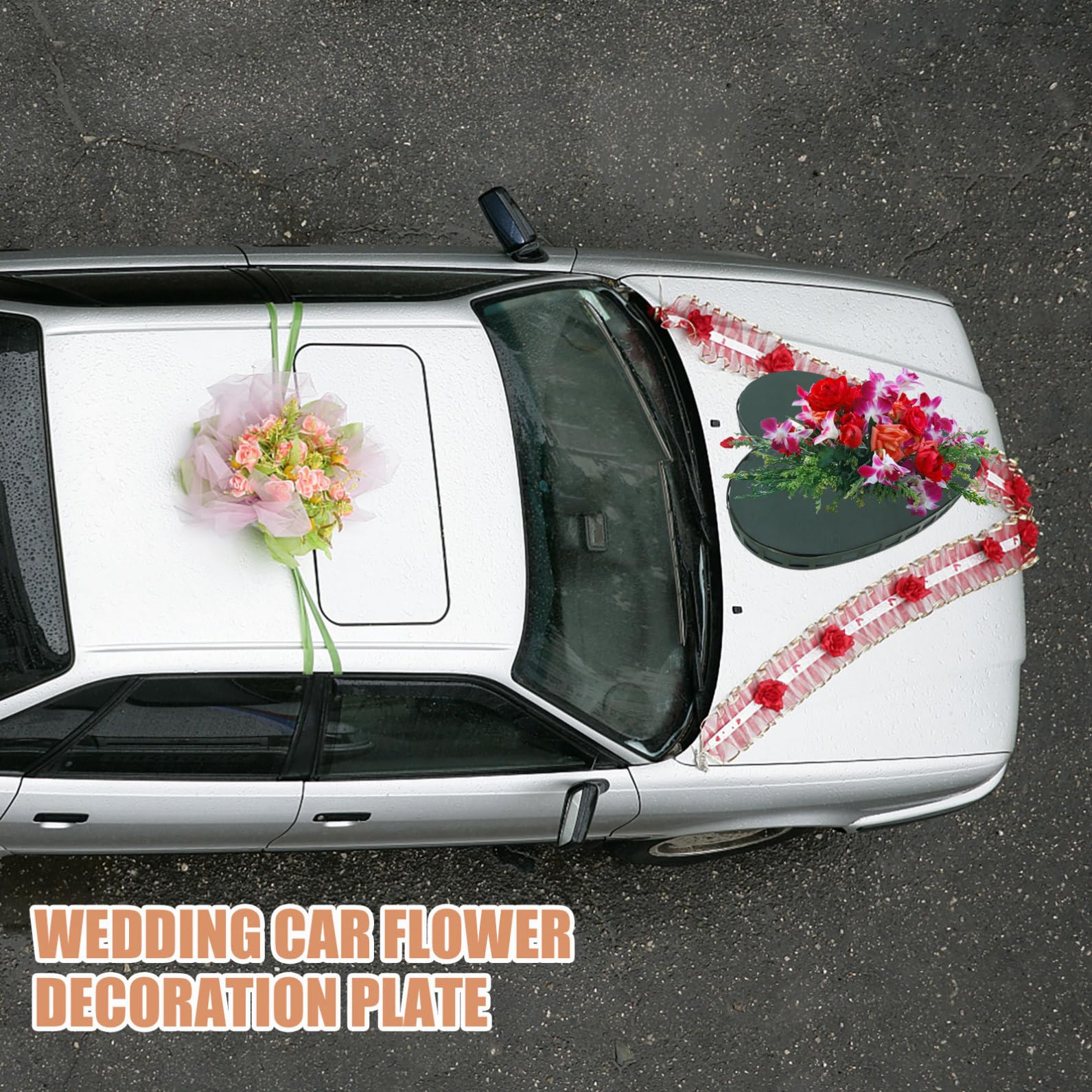DOITOOL Herzförmige Pflanzschale aus Blumenschlamm, Grün, mit Saugnapf | Kunststoff Pp, Leichtes Super Large Format, für Besondere Ereignisse und Blumenarrangement