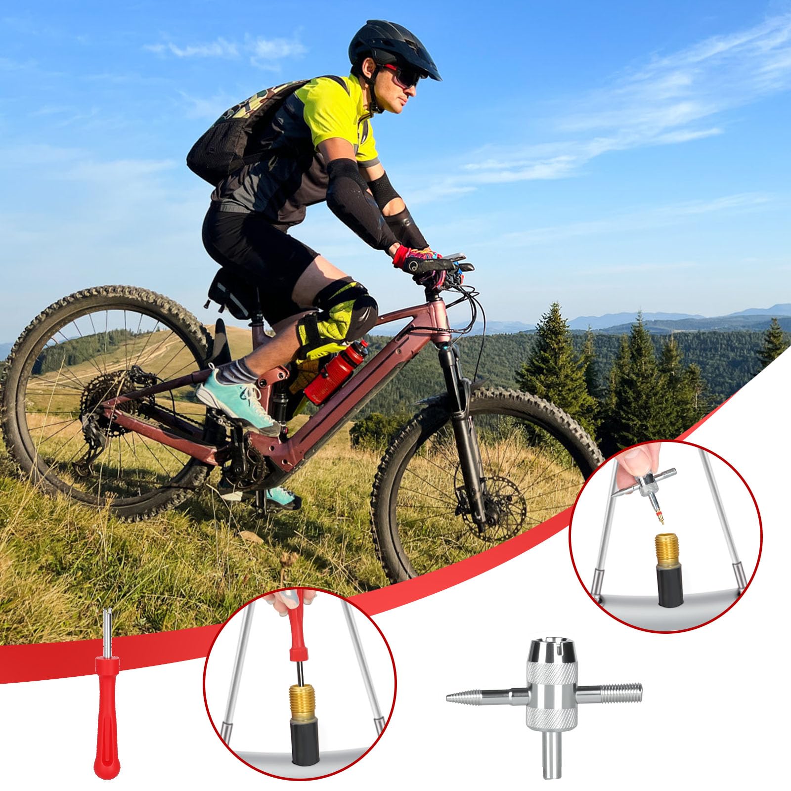 Royouzi Reifenheber Reifen Montiereisen 23 Anzüge, 3pcs Reifenheber Montierhebel Werkzeug 3pcs Rad Felge Protektoren Tool Kit 10 Reifenventilkappen Und Kappen Werkzeugsatz Für Motorrad Fahrrad