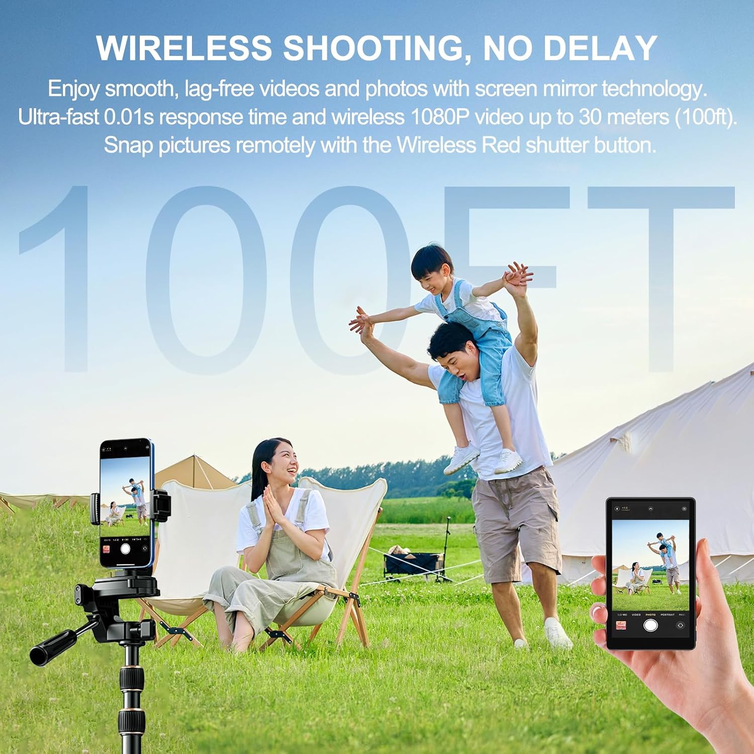 4" Magnetic Phone Vlog Selfie Monitor Screen, 1080P Wireless Mirroring, Phone Selfie Monitor Screen Back Camera Monitor for Selfie Vlog Content Creator Live Stream,Snaplylens for iPhone, Android