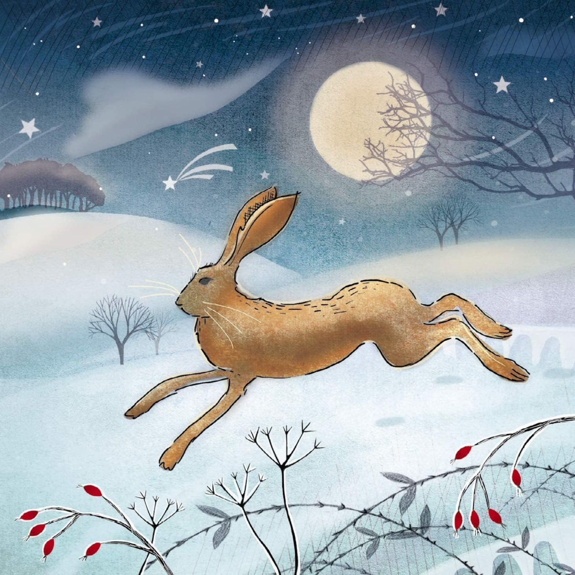 GBCC Charity Christmas Cards Box of 20 - Festive Hare & Bear in Snow - Assorted Premium Greeting Cards Multipack with Envelopes - 10 Each of 2 Designs - Supporting UK Charities - Image 2