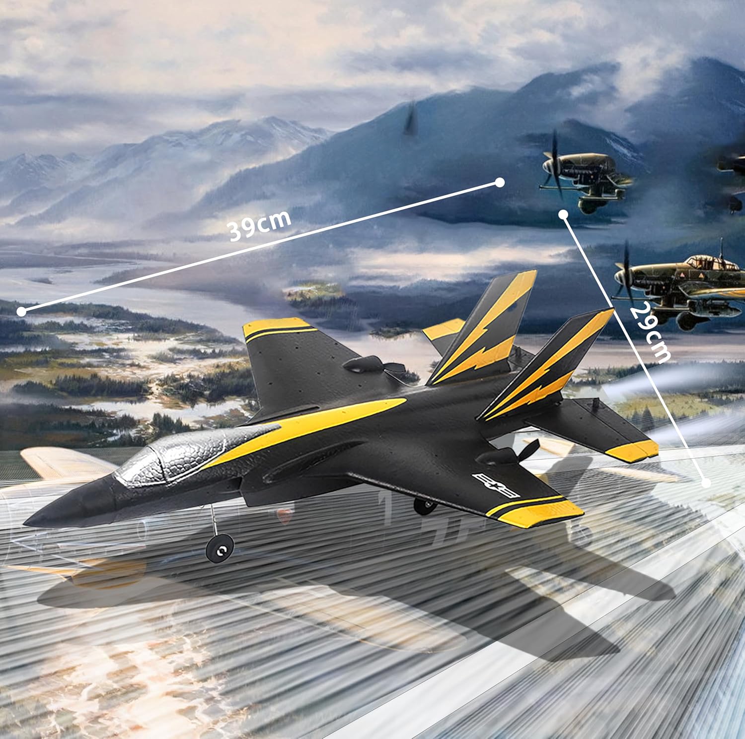 Foam F-35 RC 2CH Remote Control Fighter Jet Plane Airplane Toy for Adults Kids Boys Beginners Easy Ready to Fly (Black)