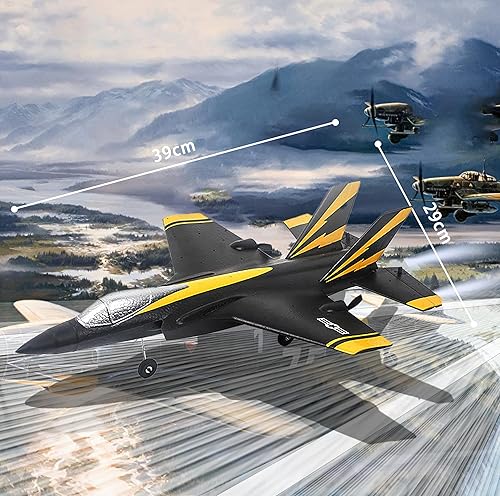 Miniatura 2 de Espuma F-35 RC 2CH Control remoto Fighter Jet Avión de juguete para adultos, niños y niños, principiantes, fácil listo para volar (negro)