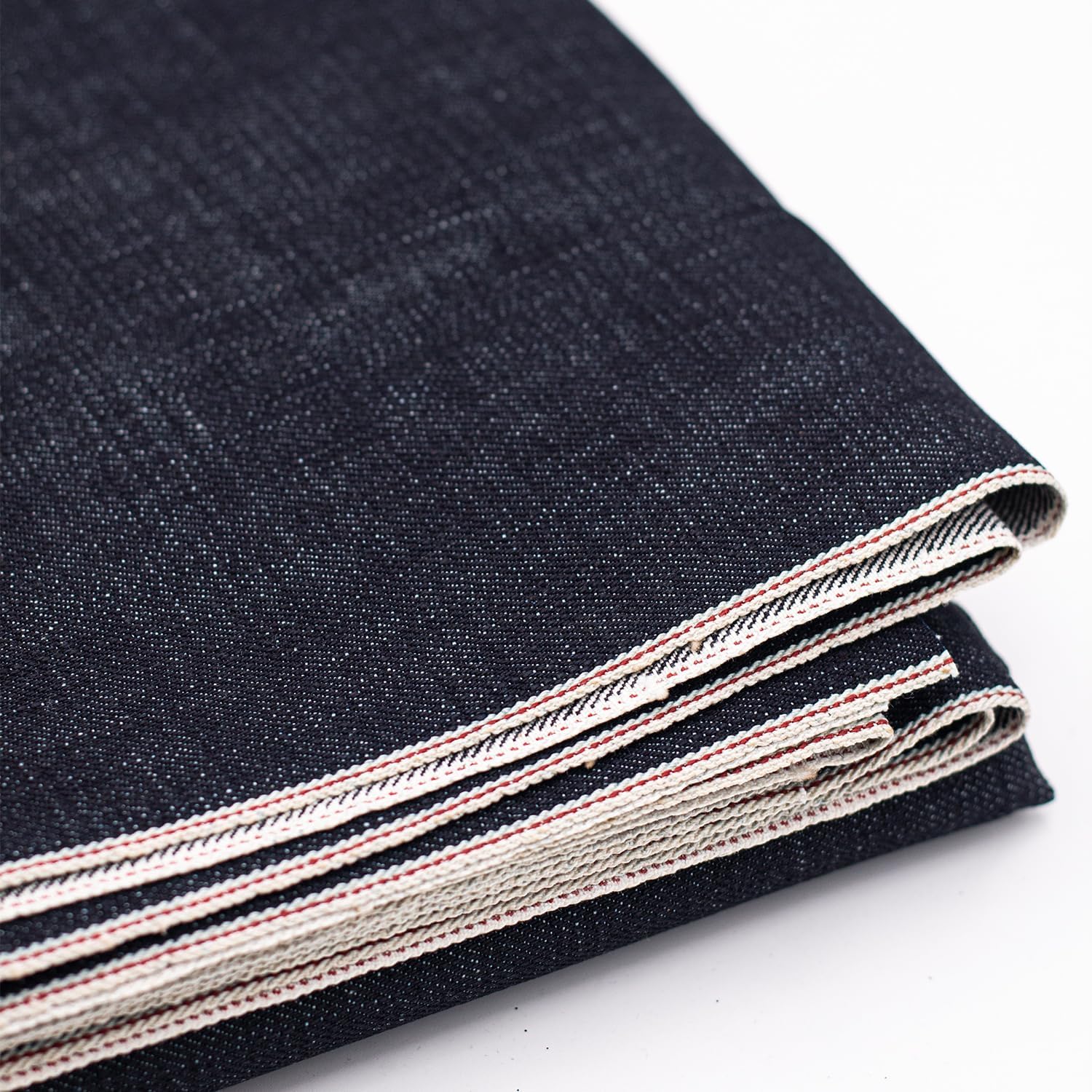 16oz Heavyweight Selvedge Denim Fabric by The Yard – 100% Cotton Raw Indigo – 35" Narrow Width Shuttle Loom Woven – 3/1 Right Hand Twill – Rigid Non-Stretch Material (Unwashed) (2 Yard pre Cut)