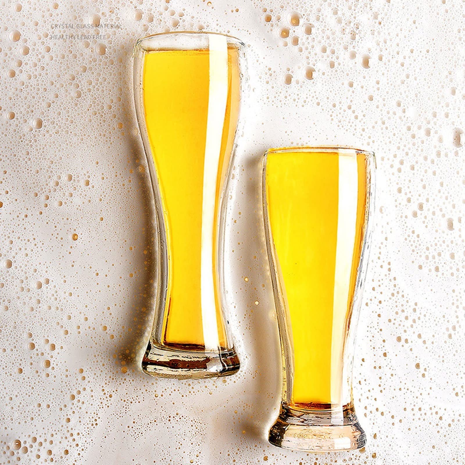 Vasos Conjunto de Copa de Cristal de Cerveza Grande de 6 Piezas 16oz Cerveza Creativa Whisky Jugo de cristalería Sin Plomo Capacidad de Plomo Clear Clear Set de Vidrio Vasos de Agua Vaso de Barra