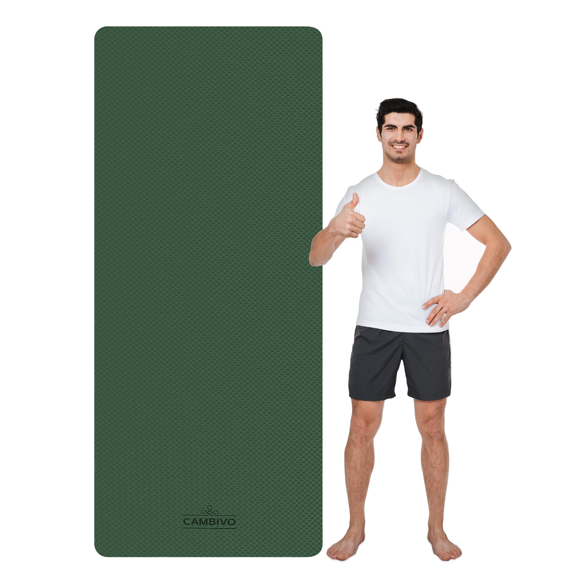 CAMBIVO XXL Yogamatte 213 x 81 cm, 6mm dick, rutschfest und gelenkschonend, extra lange TPE Fitnessmatte für große Menschen, Yoga, Pilates, Gymnastik, Bodentraining und Home Workout