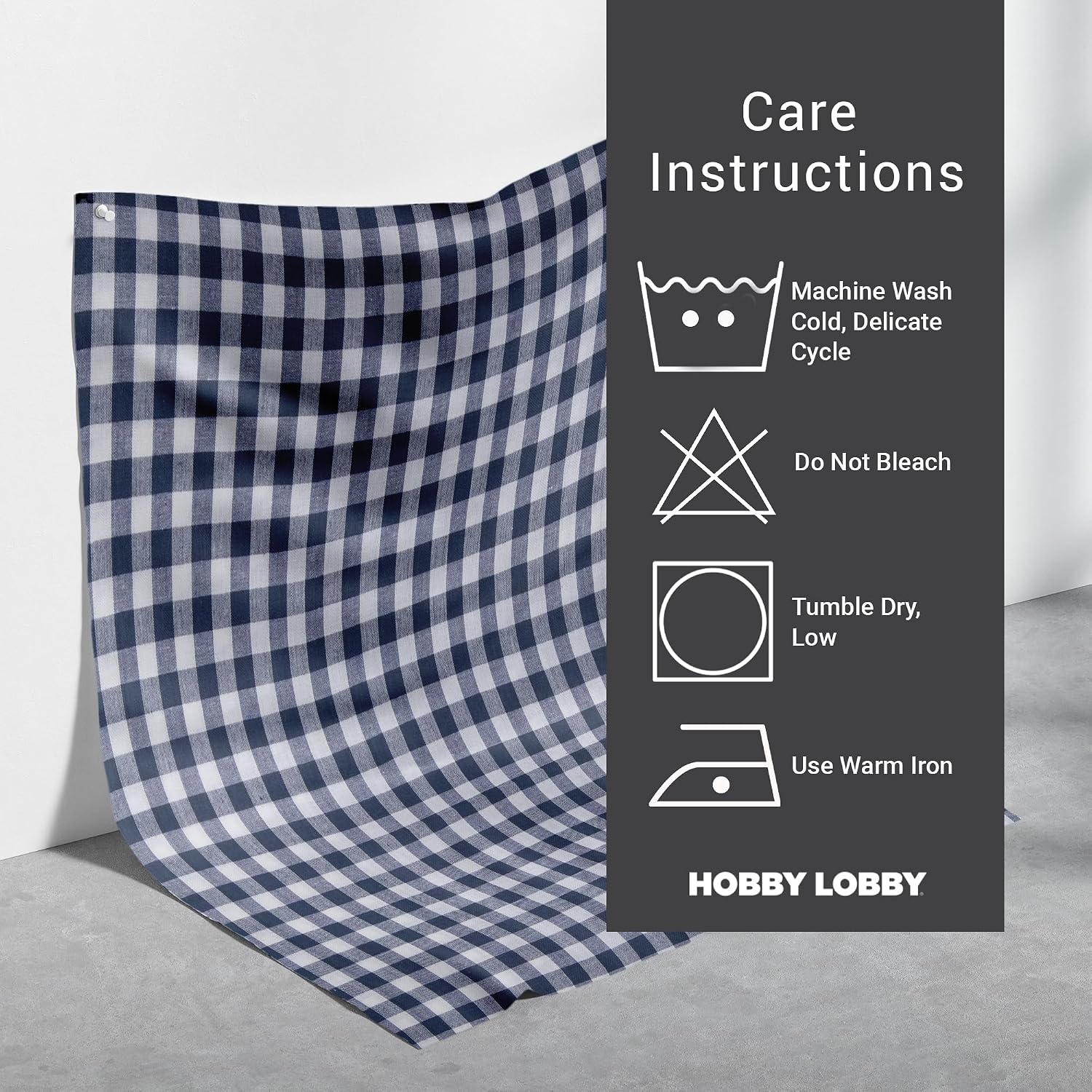 Hobby Lobby Blue Gingham Homespun Cotton Fabric (2 Yard) - Printed Sewing Lightweight Precut Fabric for Sewing Clothes, Homeware, & Other Accessories